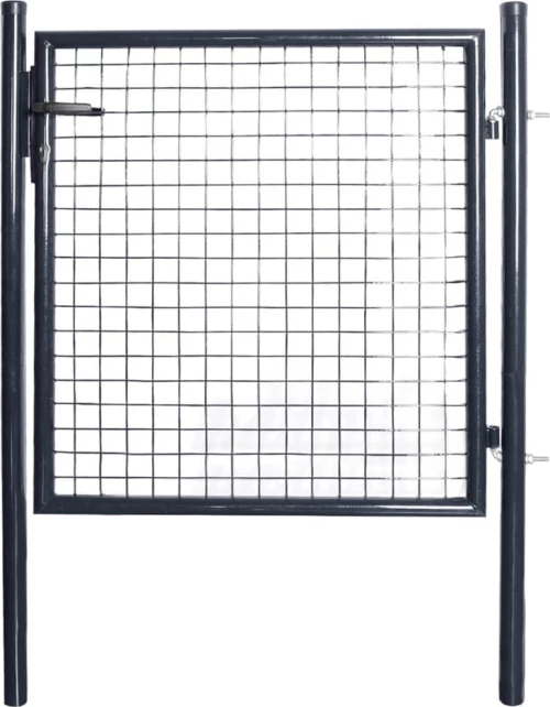 vidaXL Πόρτα Περίφραξης με Πλέγμα Γκρι 85.5x100cm 143369