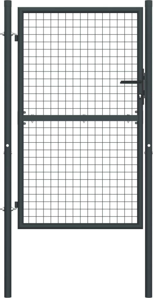 vidaXL Πόρτα Περίφραξης με Πλέγμα Γκρι 225x100cm 145774