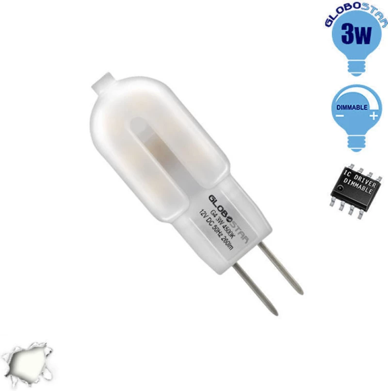 GloboStar Λάμπα LED για Ντουί G4 Θερμό Λευκό 270lm