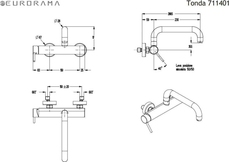 Eurorama Tonda Χρωμέ 711401