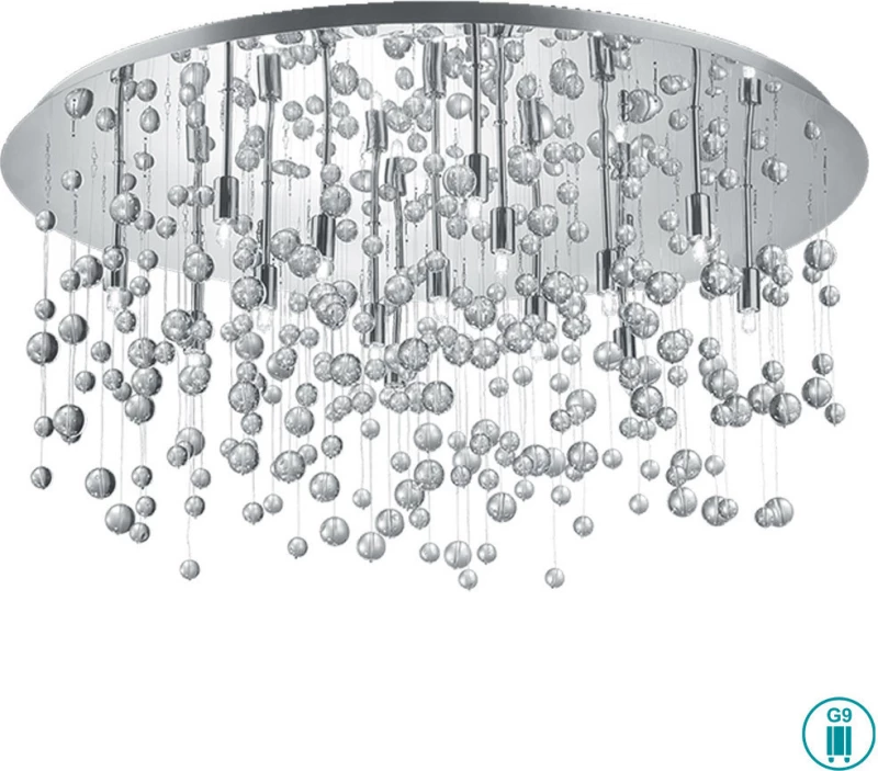 Ideal Lux Neve PL15 Πλαφονιέρα Οροφής Ασημί από Μέταλλο