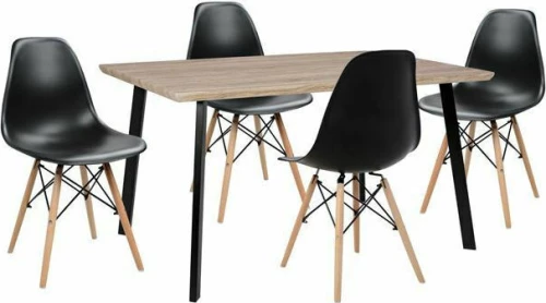 Σετ Τραπεζαριας 5Τμχ Fb910346 Τραπεζι 140X80X76 Cm & 4 Καρεκλες Twist