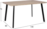 Σετ Τραπεζαριας 5Τμχ Fb910346 Τραπεζι 140X80X76 Cm & 4 Καρεκλες Twist