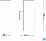 Ideal Lux Up-down Επιτοίχιο Εξωτερικό Φωτιστικό 096018