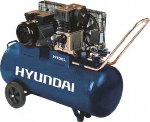 Αεροσυμπιεστής H100L Hyundai Με Δοχείο 100L 3Hp Με Ιμάντα Hyundai 67B06