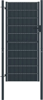vidaXL Πόρτα Περίφραξης Ανθρακί Ατσάλινη 124x100cm 145234