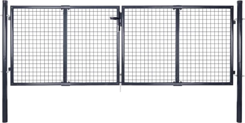 vidaXL Πόρτα Περίφραξης με Πλέγμα Γκρι 100x289cm 143363
