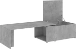 Τραπεζάκι Σαλονιού Γκρι Σκυροδέματος 150x50x35 εκ. Μοριοσανίδα