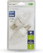 V-TAC VT-2106 Λάμπες LED για Ντουί E14 Ψυχρό Λευκό 470lm 2τμχ