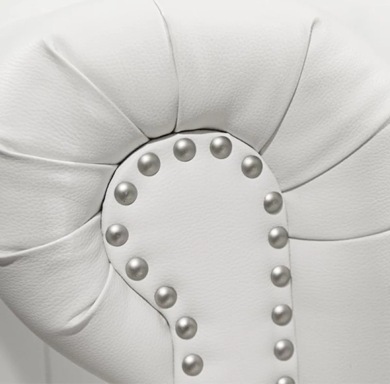 Πολυθρονα T.Chesterfield Τεχνοδερμα Λευκο Ματ 110X90X73 Εκ.