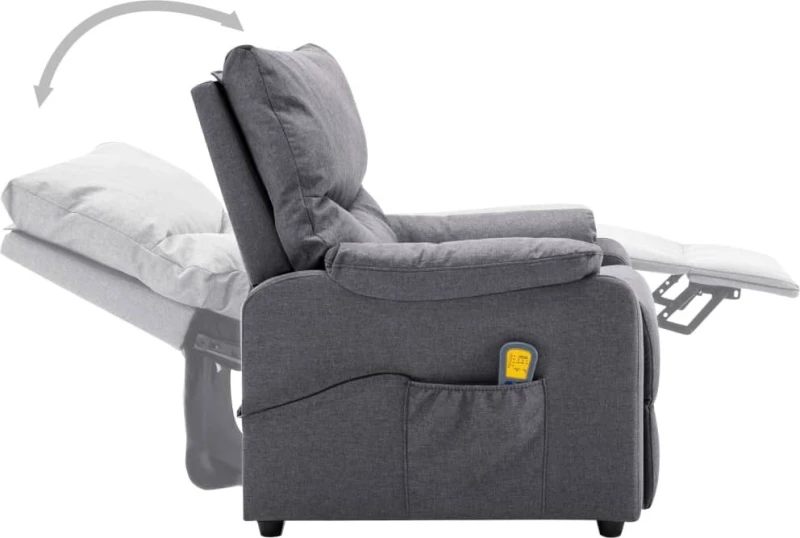 Πολυθρόνα Relax Ανοιχτό Γκρι Massage 322456