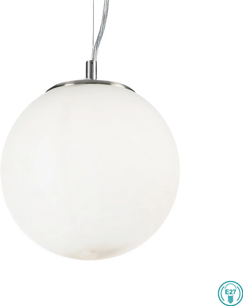 Ideal Lux Mapa Bianco SP1 D20 Κρεμαστό Φωτιστικό Μοντέρνο Μονόφωτο Λευκό