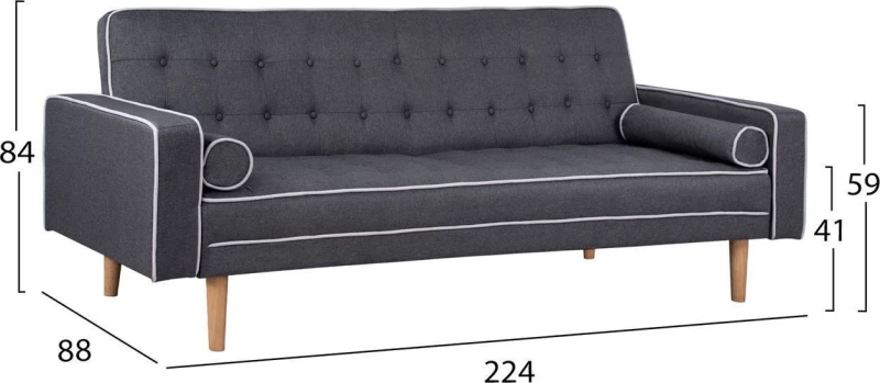 Salvador Τριθέσιος Καναπές Κρεβάτι 222x86εκ.