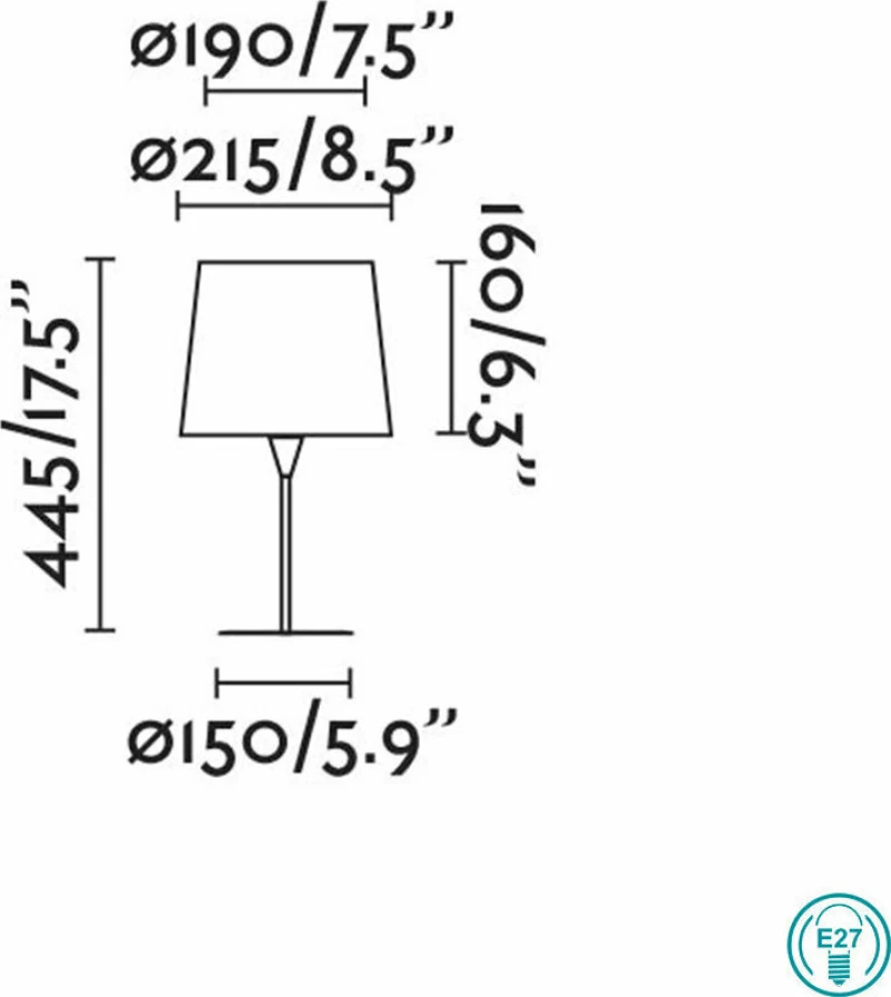 Faro Barcelona Conga Πορτατίφ με Μαύρο Καπέλο και Μαύρη Βάση