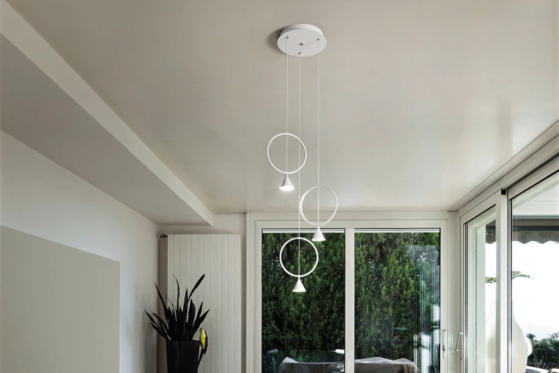 Fabas Luce Sirio Κρεμαστό Φωτιστικό Μοντέρνο Τρίφωτο Λευκό