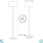 Trio Lighting Hotel Φωτιστικό Δαπέδου Λευκό με Ύψος 160cm