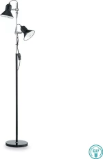 Ideal Lux Polly PT2 Φωτιστικό Δαπέδου Μαύρο με Ύψος 154cm