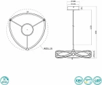 Trio Lighting Κρεμαστό Φωτιστικό Μοντέρνο LED Χάλκινο