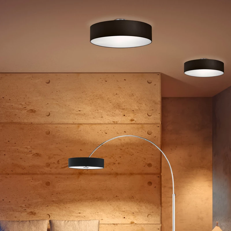 Trio Lighting Hotel Πλαφονιέρα Οροφής Μαύρη από Μέταλλο