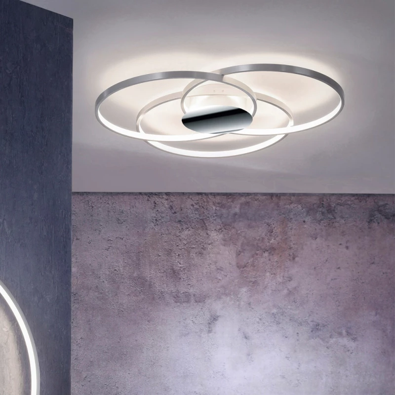 Trio Lighting Sedona Πλαφονιέρα Οροφής Ασημί από Μέταλλο