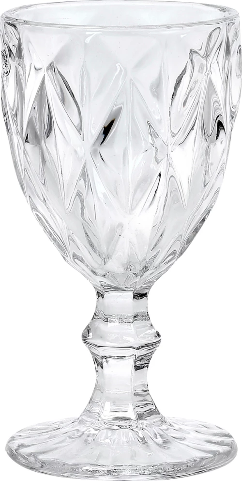 Cryspo Trio Ποτήρι Κρασιού Kare Γυάλινο Κολωνάτο Διάφανο 220ml 6τμχ