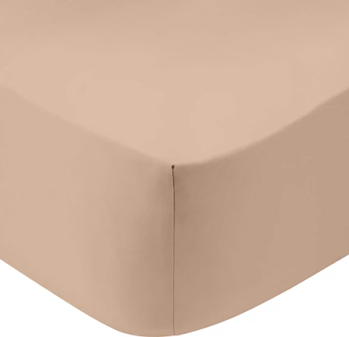 Sunshine Σεντόνι Υπέρδιπλο με Λάστιχο 160x200x30 Cotton Feelings 110 Beige
