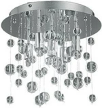 Ideal Lux Neve PL5 Πλαφονιέρα Οροφής Ασημί με Κρύσταλλα