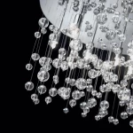 Ideal Lux Neve PL5 Πλαφονιέρα Οροφής Ασημί με Κρύσταλλα