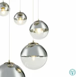 Globo Lighting Varus Κρεμαστό Φωτιστικό Μοντέρνο Πολύφωτο Ασημί