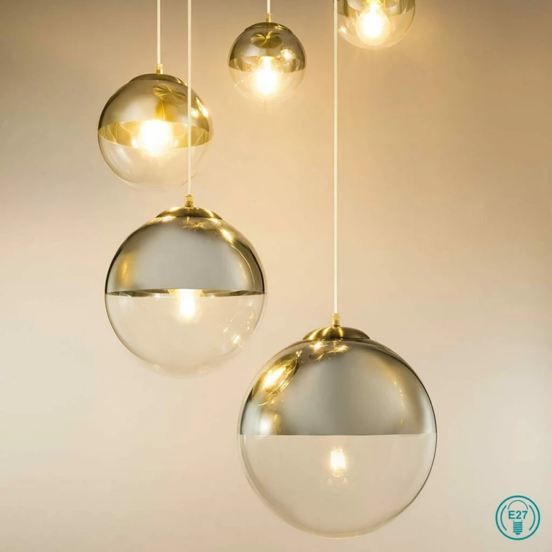 Globo Lighting Varus Κρεμαστό Φωτιστικό Μοντέρνο Πολύφωτο Ασημί