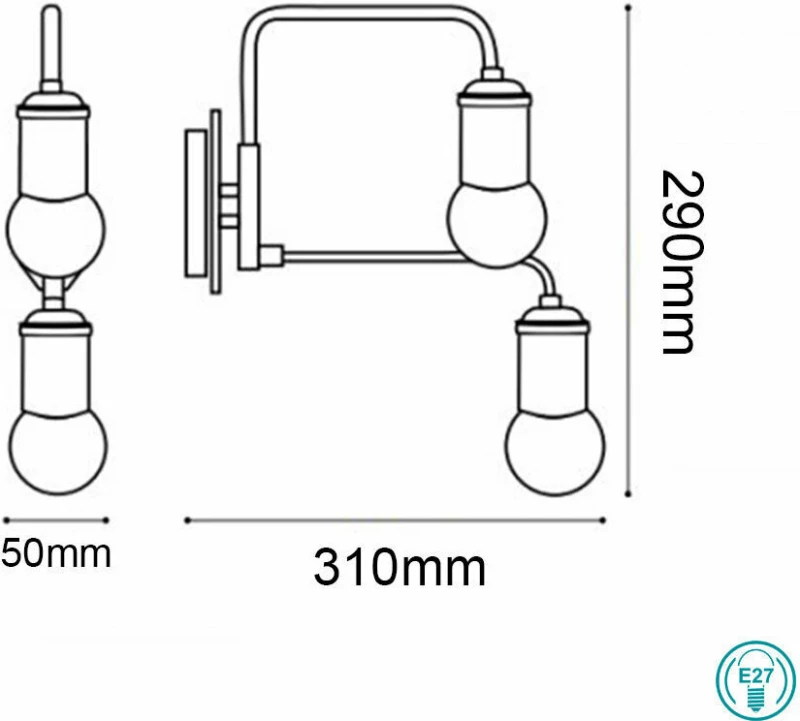 Ideal Lux Triumph Ap2 Φωτιστικό Τοίχου Μπρούτζινο