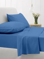 Sunshine Σεντόνι Υπέρδιπλο 235x270 Cotton Feelings 104 Blue