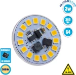 GloboStar Λάμπα LED για Ντουί G4 Θερμό Λευκό 300lm Dimmable