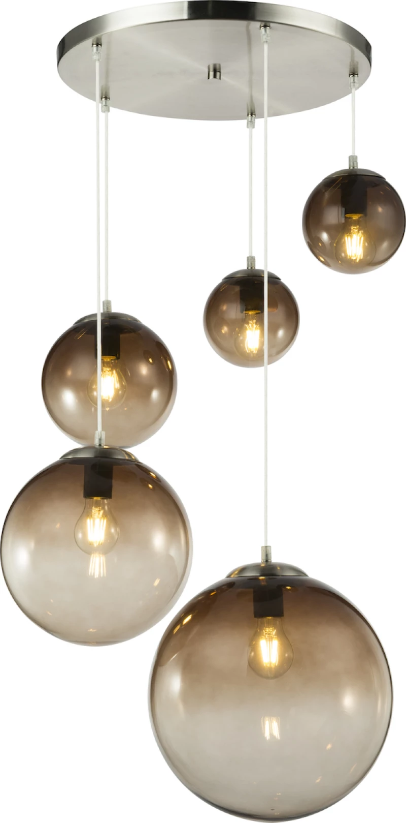 Globo Lighting Varus Κρεμαστό Φωτιστικό Μοντέρνο Πολύφωτο Ασημί