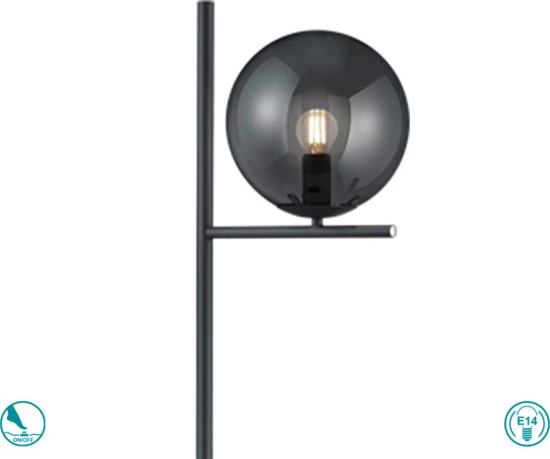 Trio Lighting Pure Φωτιστικό Δαπέδου Μαύρο με Ύψος 150cm