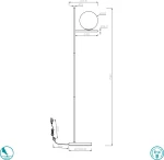 Trio Lighting Pure Φωτιστικό Δαπέδου Μαύρο με Ύψος 150cm