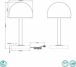 Trio Lighting Berlin Πορτατίφ με Λευκό Καπέλο και Ασημί Βάση