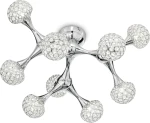 Ideal Lux Nodi Crystal PL9 Πλαφονιέρα Οροφής Ασημί από Μέταλλο