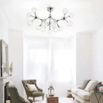 Ideal Lux Nodi Crystal PL9 Πλαφονιέρα Οροφής Ασημί από Μέταλλο