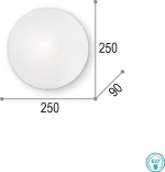 Ideal Lux Simply PL1 Πλαφονιέρα Οροφής Λευκή από Γυαλί
