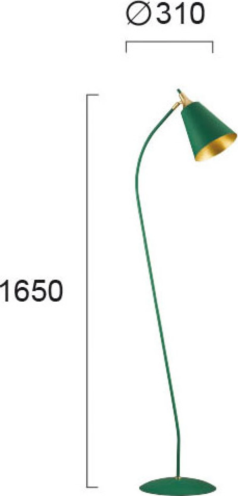 Viokef Menta Φωτιστικό Δαπέδου Πράσινο με Ύψος 165cm