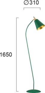 Viokef Menta Φωτιστικό Δαπέδου Πράσινο με Ύψος 165cm