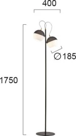Viokef Brody Φωτιστικό Δαπέδου Μαύρο με Ύψος 175cm