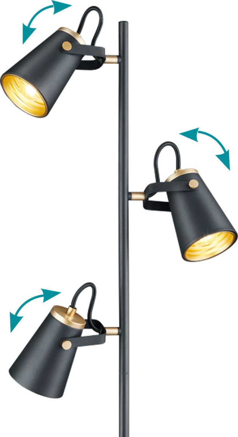 Trio Lighting Edward Φωτιστικό Δαπέδου Μαύρο με Ύψος 160cm