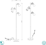 Trio Lighting Edward Φωτιστικό Δαπέδου Μαύρο με Ύψος 160cm
