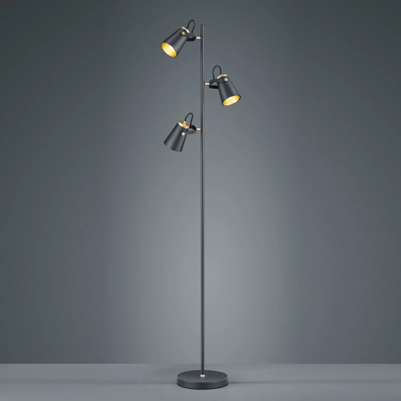Trio Lighting Edward Φωτιστικό Δαπέδου Μαύρο με Ύψος 160cm