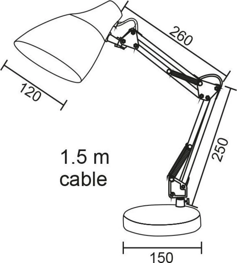 Aca Φωτιστικό Γραφείου 15x51cm Μπλε 2918MT