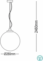 Ideal Lux Grape Κρεμαστό Φωτιστικό Μοντέρνο Μονόφωτο Λευκό
