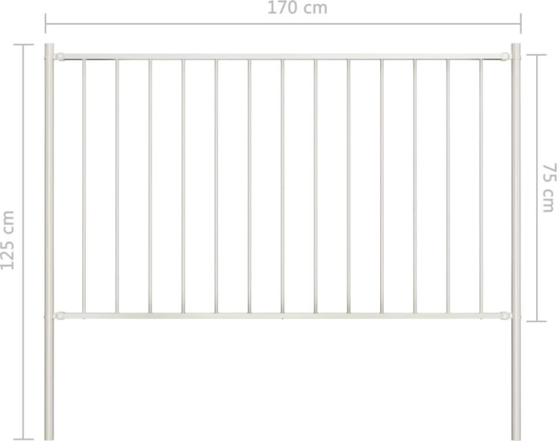 vidaXL Πάνελ Περίφραξης Λευκό 75x170cm 145215