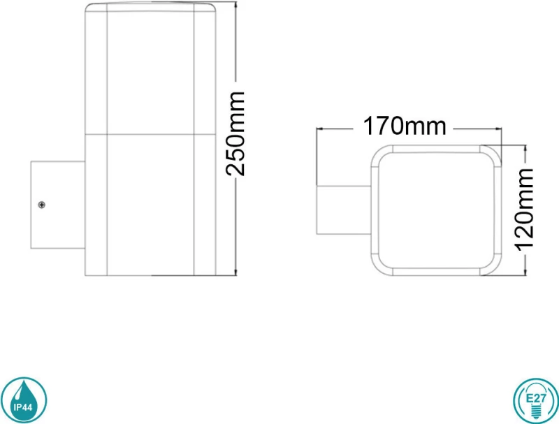 Sun Light Επιτοίχιο Εξωτερικό Φωτιστικό GL12404